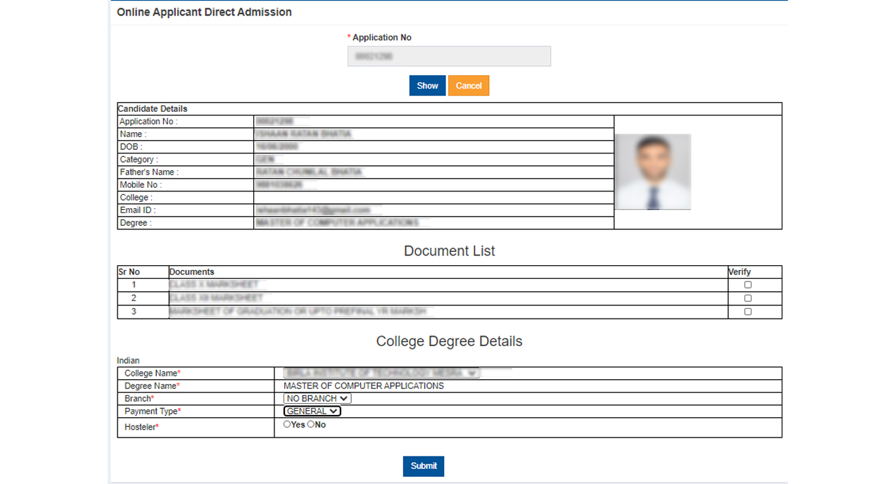 Online Admission System<script async src=